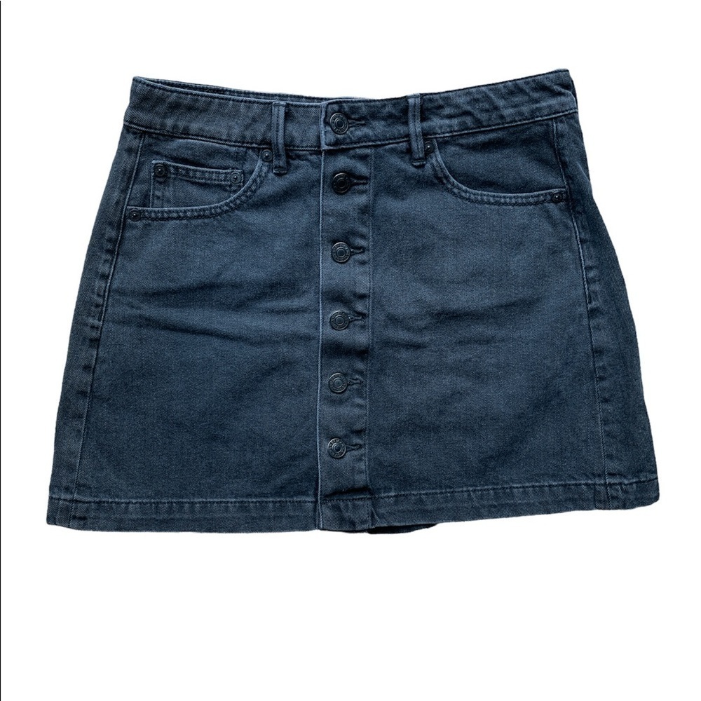 American Eagle Black Denim Jean Skirt Super Hi Rise A line